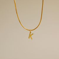 Großhandel Einfacher Stil Pendeln Buchstabe Kupfer 18 Karat Vergoldet Halskette Mit Anhänger sku image 10