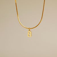 Wholesale Simple Style Commute Letter Copper 18K Gold Plated Pendant Necklace sku image 1