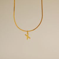 Wholesale Simple Style Commute Letter Copper 18K Gold Plated Pendant Necklace sku image 19