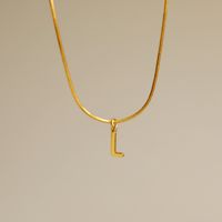 Wholesale Simple Style Commute Letter Copper 18K Gold Plated Pendant Necklace sku image 11