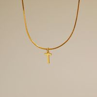 Großhandel Einfacher Stil Pendeln Buchstabe Kupfer 18 Karat Vergoldet Halskette Mit Anhänger main image 8