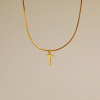 Wholesale Simple Style Commute Letter Copper 18K Gold Plated Pendant Necklace sku image 17