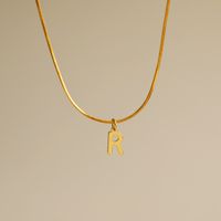 Wholesale Simple Style Commute Letter Copper 18K Gold Plated Pendant Necklace sku image 21