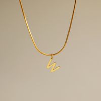 Wholesale Simple Style Commute Letter Copper 18K Gold Plated Pendant Necklace sku image 18