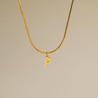 Wholesale Simple Style Commute Letter Copper 18K Gold Plated Pendant Necklace sku image 14