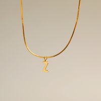 Wholesale Simple Style Commute Letter Copper 18K Gold Plated Pendant Necklace sku image 25