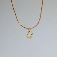 Großhandel Einfacher Stil Pendeln Buchstabe Kupfer 18 Karat Vergoldet Halskette Mit Anhänger sku image 22