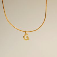 Großhandel Einfacher Stil Pendeln Buchstabe Kupfer 18 Karat Vergoldet Halskette Mit Anhänger sku image 6