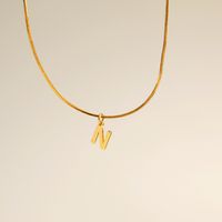Großhandel Einfacher Stil Pendeln Buchstabe Kupfer 18 Karat Vergoldet Halskette Mit Anhänger sku image 13