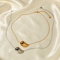 Edelstahl 304 18 Karat Vergoldet Einfacher Stil Klassischer Stil Überzug Wassertropfen Halskette Mit Anhänger main image 4
