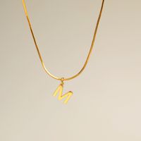 Wholesale Simple Style Commute Letter Copper 18K Gold Plated Pendant Necklace sku image 12