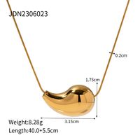 304 Stainless Steel 18K Gold Plated Simple Style Classic Style Plating Water Droplets Pendant Necklace main image 5