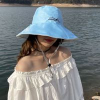 Women's Vacation Simple Style Solid Color Chrysanthemum Wide Eaves Bucket Hat main image 3