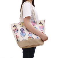 Women's Large Canvas Pineapple Vacation Ethnic Style Square Zipper Shoulder Bag main image video