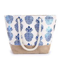 Women's Large Canvas Pineapple Vacation Ethnic Style Square Zipper Shoulder Bag sku image 1