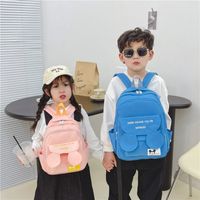 Waterproof 13 Inch 17 Inch Letter Solid Color Casual School Kids Backpack main image 2