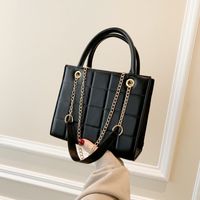 Women's Medium Pu Leather Solid Color Classic Style Zipper Handbag sku image 1