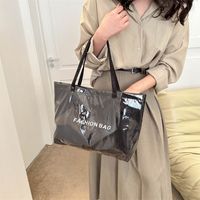 Women's Large PVC Letter Streetwear Square Magnetic Buckle Tote Bag main image 2