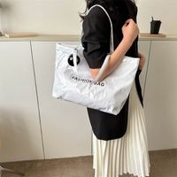 Women's Large PVC Letter Streetwear Square Magnetic Buckle Tote Bag main image 3