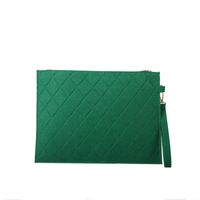 Women's Large Felt Solid Color Basic Zipper Envelope Bag main image 4