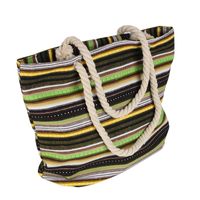 Women's Medium Polyester Cotton Stripe Vacation Beach Square Zipper Shoulder Bag main image 2