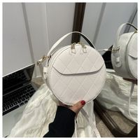Women's Small Pu Leather Solid Color Basic Flip Cover Circle Bag sku image 1
