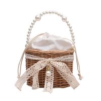 Frau Mittel Rattan Bogenknoten Elegant Ferien Perlen Schnur Strohsack main image 9