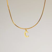 Großhandel Einfacher Stil Pendeln Buchstabe Kupfer 18 Karat Vergoldet Halskette Mit Anhänger sku image 2