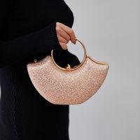 Women's Small PVC Solid Color Elegant Sequins Shell Lock Clasp Evening Bag main image 10