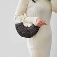 Women's Small PVC Solid Color Elegant Sequins Shell Lock Clasp Evening Bag main image 7