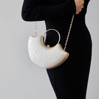 Women's Small PVC Solid Color Elegant Sequins Shell Lock Clasp Evening Bag main image 8