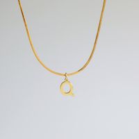 Wholesale Simple Style Commute Letter Copper 18K Gold Plated Pendant Necklace sku image 15