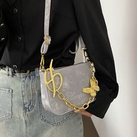 Women's Small Suede Letter Butterfly Streetwear Square Magnetic Buckle Crossbody Bag main image 7