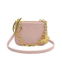 Women's Small Suede Letter Butterfly Streetwear Square Magnetic Buckle Crossbody Bag sku image 2