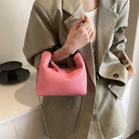 Women's Small Pu Leather Solid Color Elegant Classic Style Beading Pillow Shape Zipper Handbag main image 4
