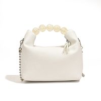 Women's Small Pu Leather Solid Color Elegant Classic Style Beading Pillow Shape Zipper Handbag sku image 4