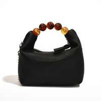 Women's Small Pu Leather Solid Color Elegant Classic Style Beading Pillow Shape Zipper Handbag sku image 6