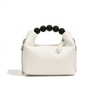 Women's Small Pu Leather Solid Color Elegant Classic Style Beading Pillow Shape Zipper Handbag sku image 5
