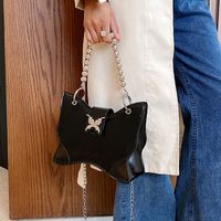 Women's Medium Pu Leather Solid Color Butterfly Vintage Style Streetwear Magnetic Buckle Crossbody Bag main image 2