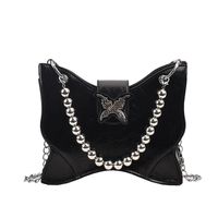 Women's Medium Pu Leather Solid Color Butterfly Vintage Style Streetwear Magnetic Buckle Crossbody Bag sku image 2