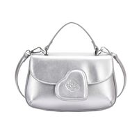 Women's Medium Pu Leather Heart Shape Solid Color Elegant Classic Style Flip Cover Crossbody Bag sku image 2