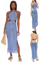 Women's Vacation Halter Neck Sleeveless Solid Color main image 1