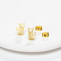 1 Pair Sweet Simple Style Animal Polishing 304 Stainless Steel 18K Gold Plated Ear Studs main image 4