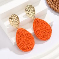 1 Pair Hawaiian Tropical Water Droplets Water Drop Alloy Raffia 14K Gold Plated Drop Earrings main image 9