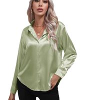 Women's Blouse Long Sleeve Blouses Basic Simple Style Solid Color main image 4