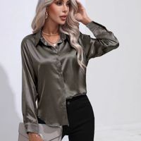 Women's Blouse Long Sleeve Blouses Basic Simple Style Solid Color main image 5