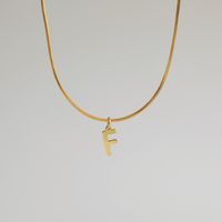 Wholesale Simple Style Commute Letter Copper 18K Gold Plated Pendant Necklace sku image 5