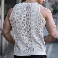 Men's Solid Color Simple Style Round Neck Sleeveless Regular Fit Men's Tops main image 5