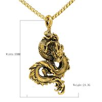 1 Piece 304 Stainless Steel None 18K Gold Plated Dragon Pendant main image 2