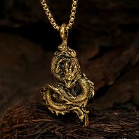1 Piece 304 Stainless Steel None 18K Gold Plated Dragon Pendant main image 7